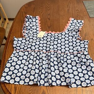 Printfresh Blue and Pink Floral (Periwinkle Pop) Dunmore Blouse